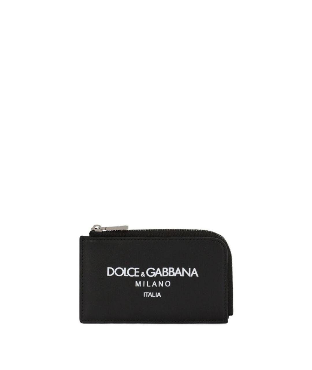 DOLCE&GABBANA Черный кожаный кошелек, фото 1