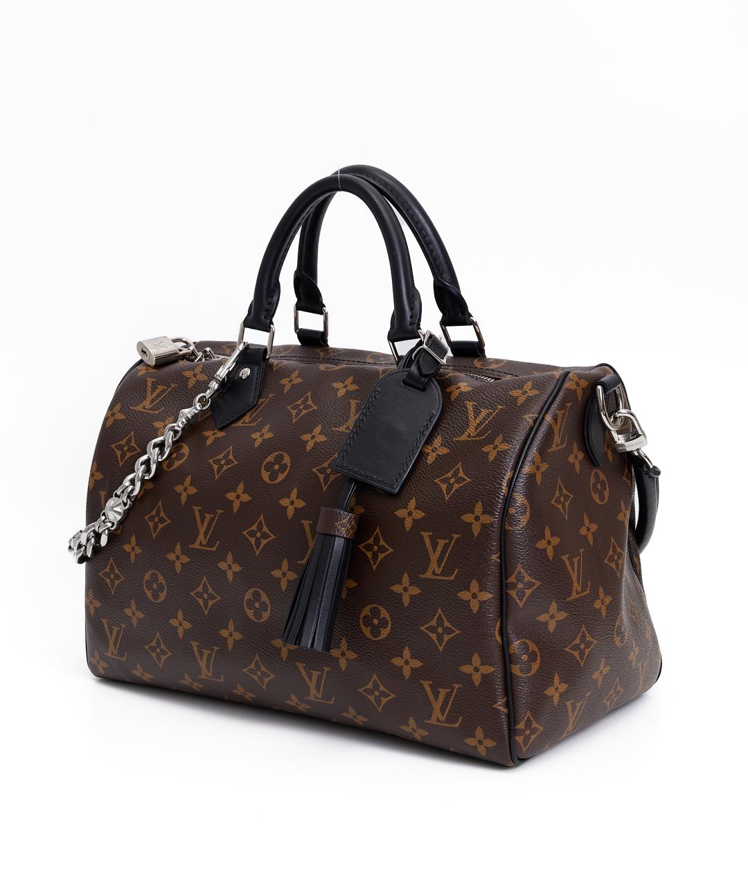LOUIS VUITTON Коричневая кожаная сумка с короткими ручками, фото 2