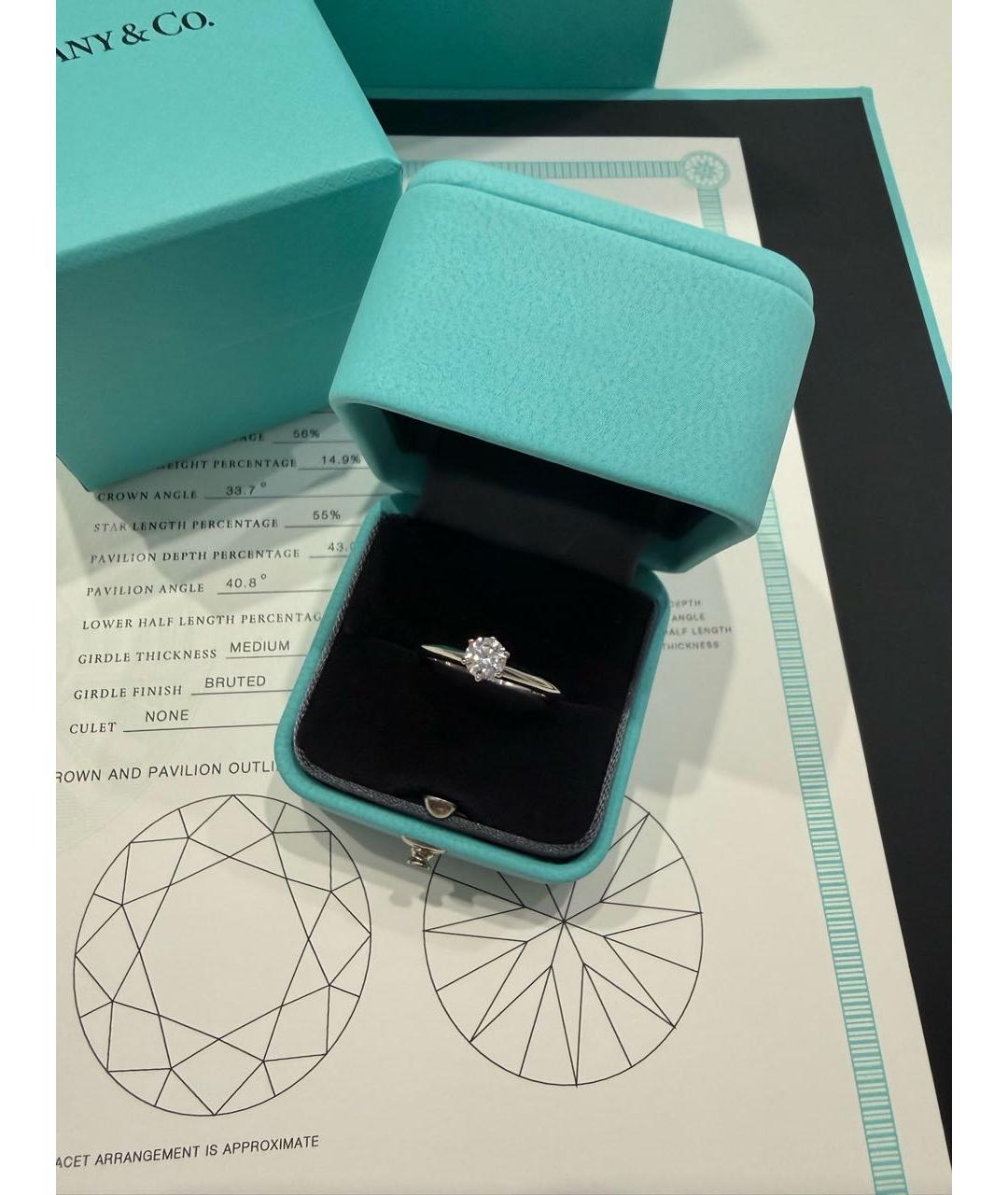 TIFFANY&CO Серебряное платиновое кольцо, фото 3