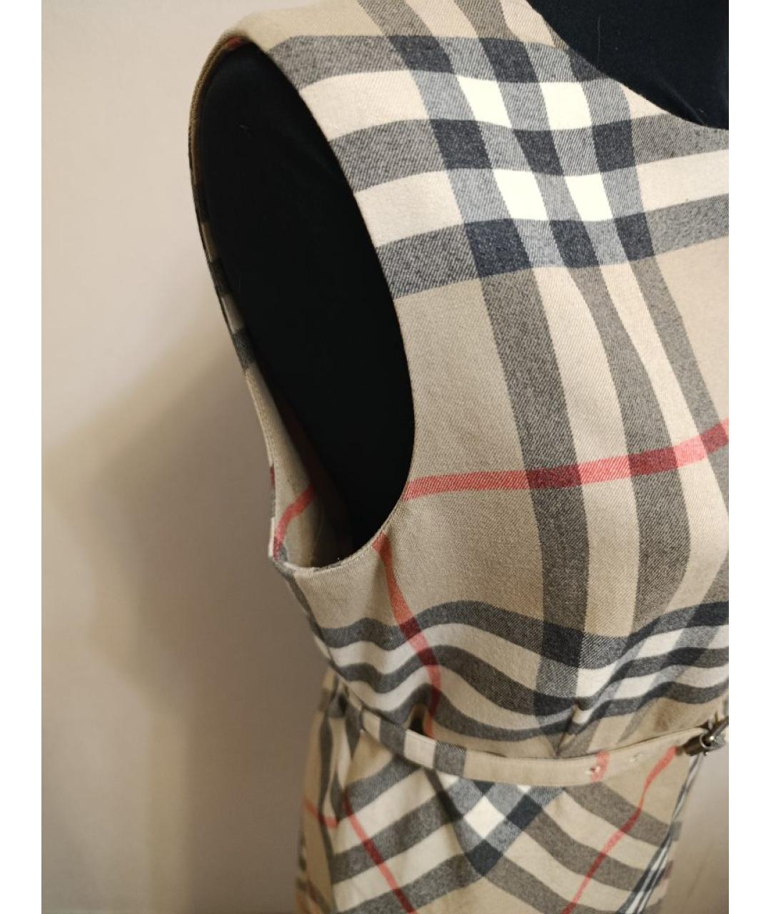 BURBERRY Мульти шерстяное повседневное платье, фото 4