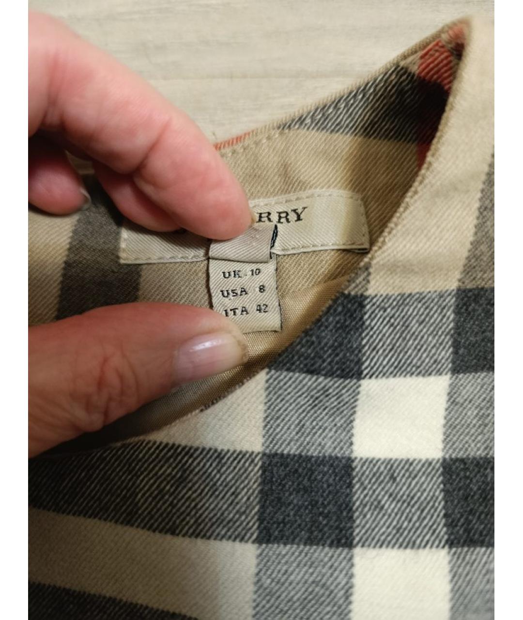 BURBERRY Мульти шерстяное повседневное платье, фото 7