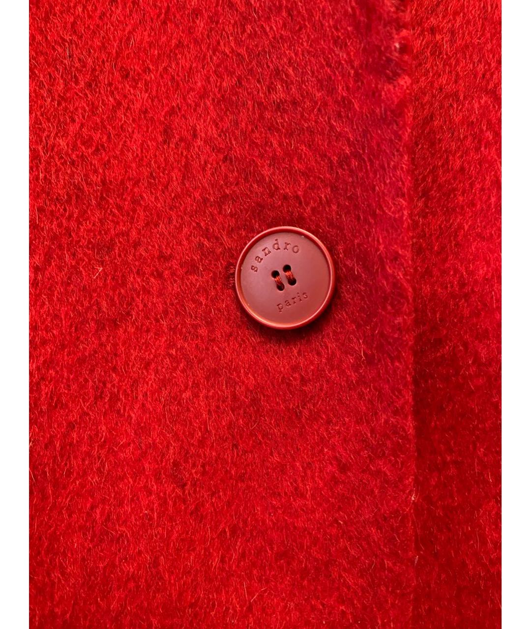 SANDRO Бордовое шерстяное пальто, фото 4