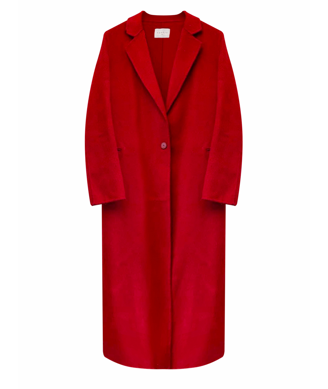 SANDRO Бордовое шерстяное пальто, фото 1
