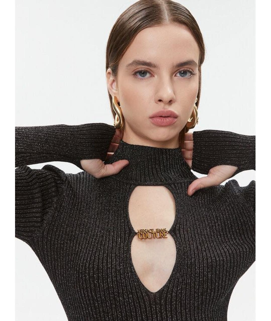 VERSACE JEANS COUTURE Черная вискозная водолазка, фото 2