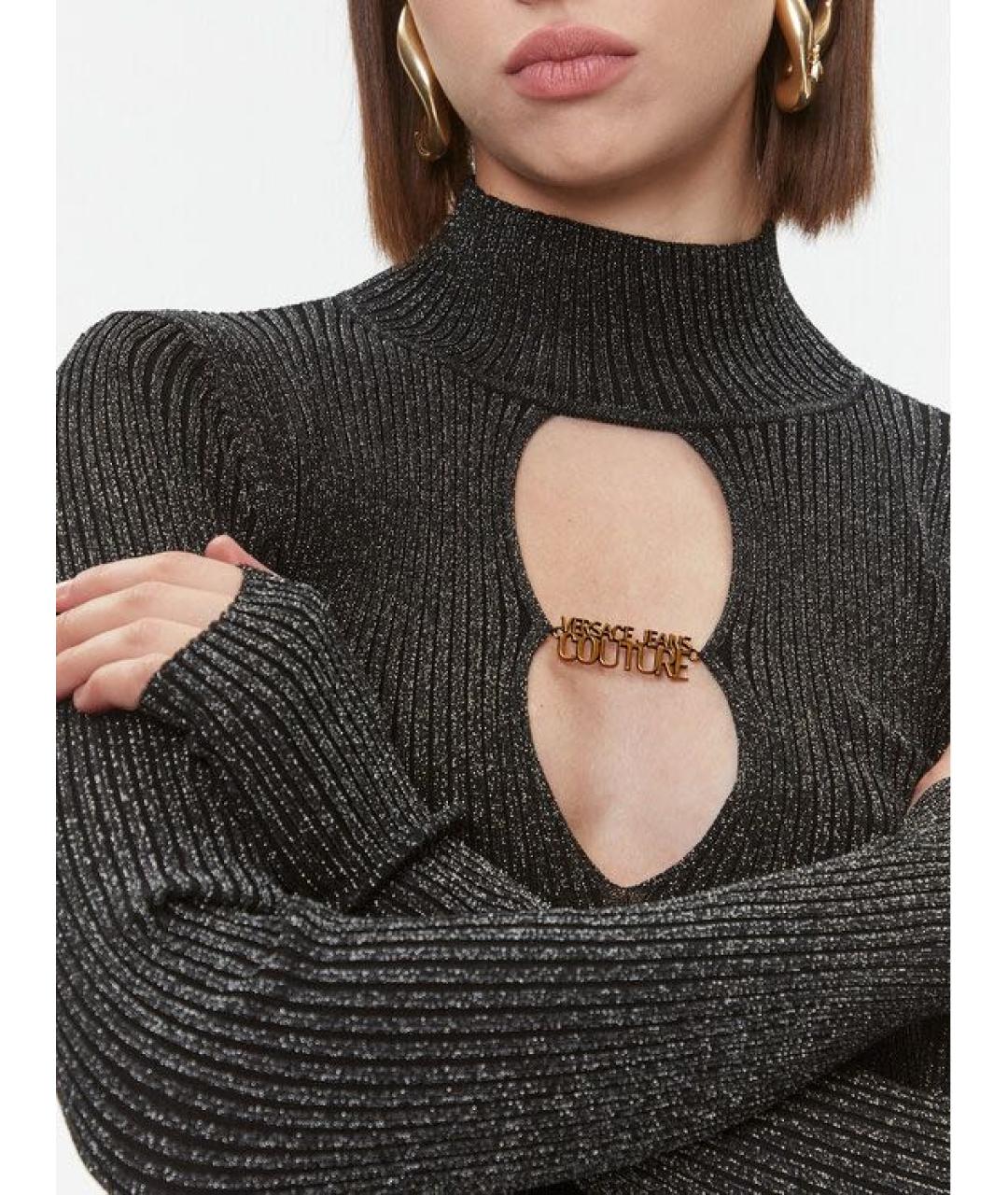 VERSACE JEANS COUTURE Черная вискозная водолазка, фото 5