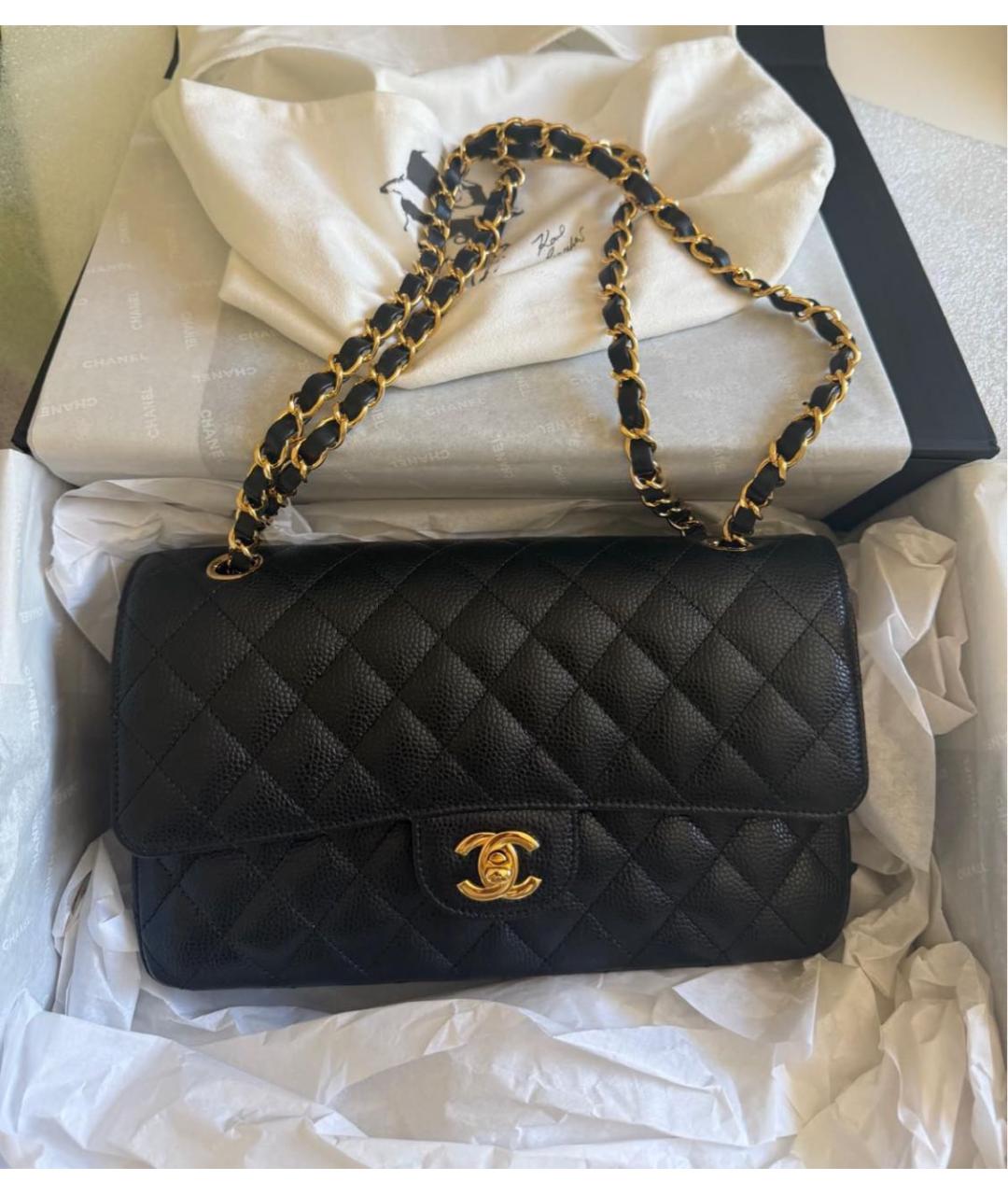 CHANEL Черная кожаная сумка через плечо, фото 6