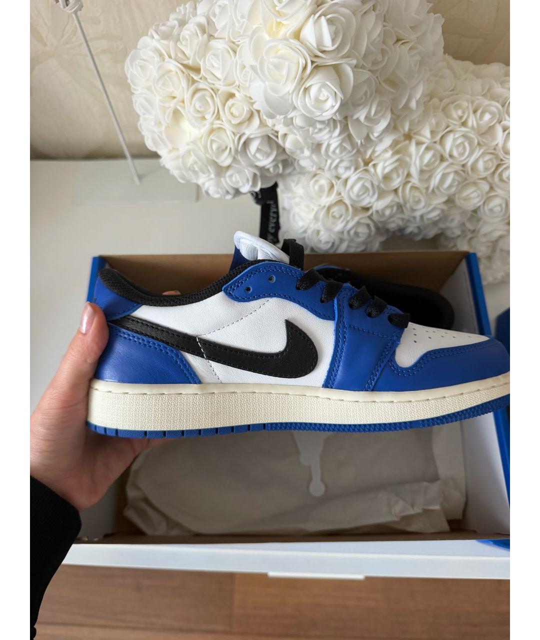 NIKE Синие кожаные кроссовки, фото 2
