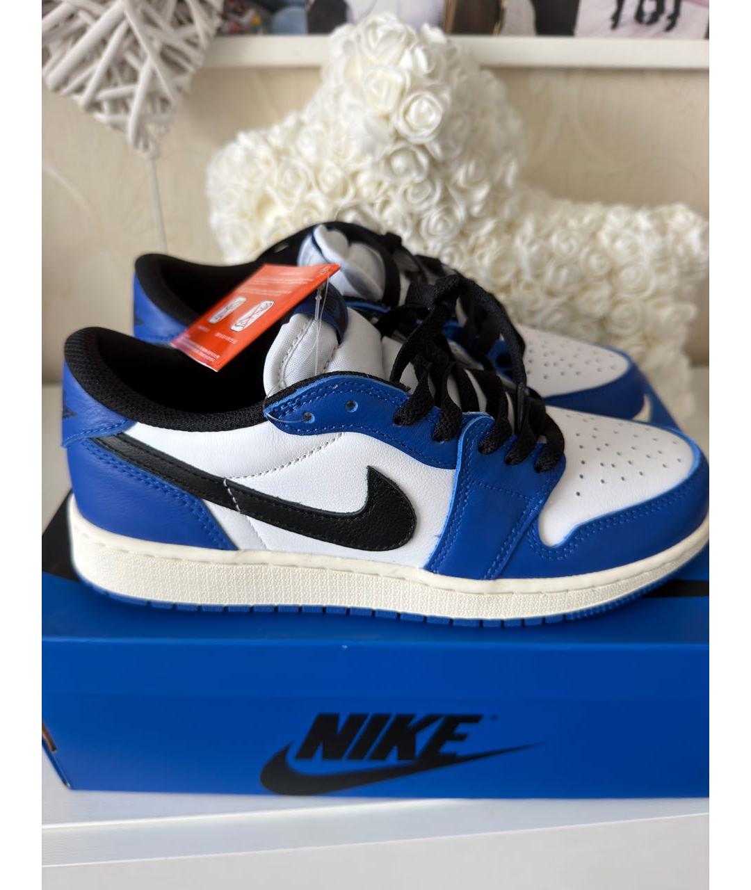 NIKE Синие кожаные кроссовки, фото 8