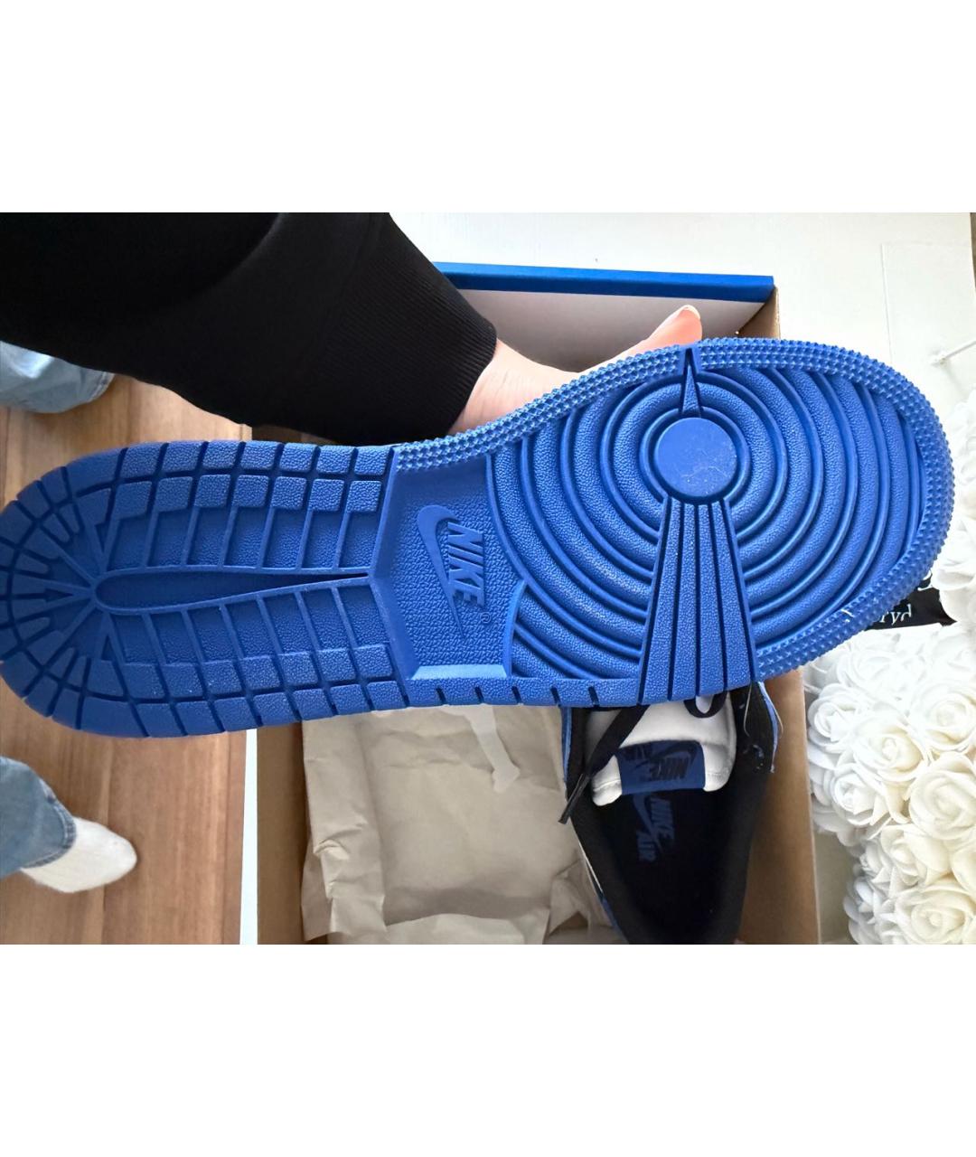 NIKE Синие кожаные кроссовки, фото 4
