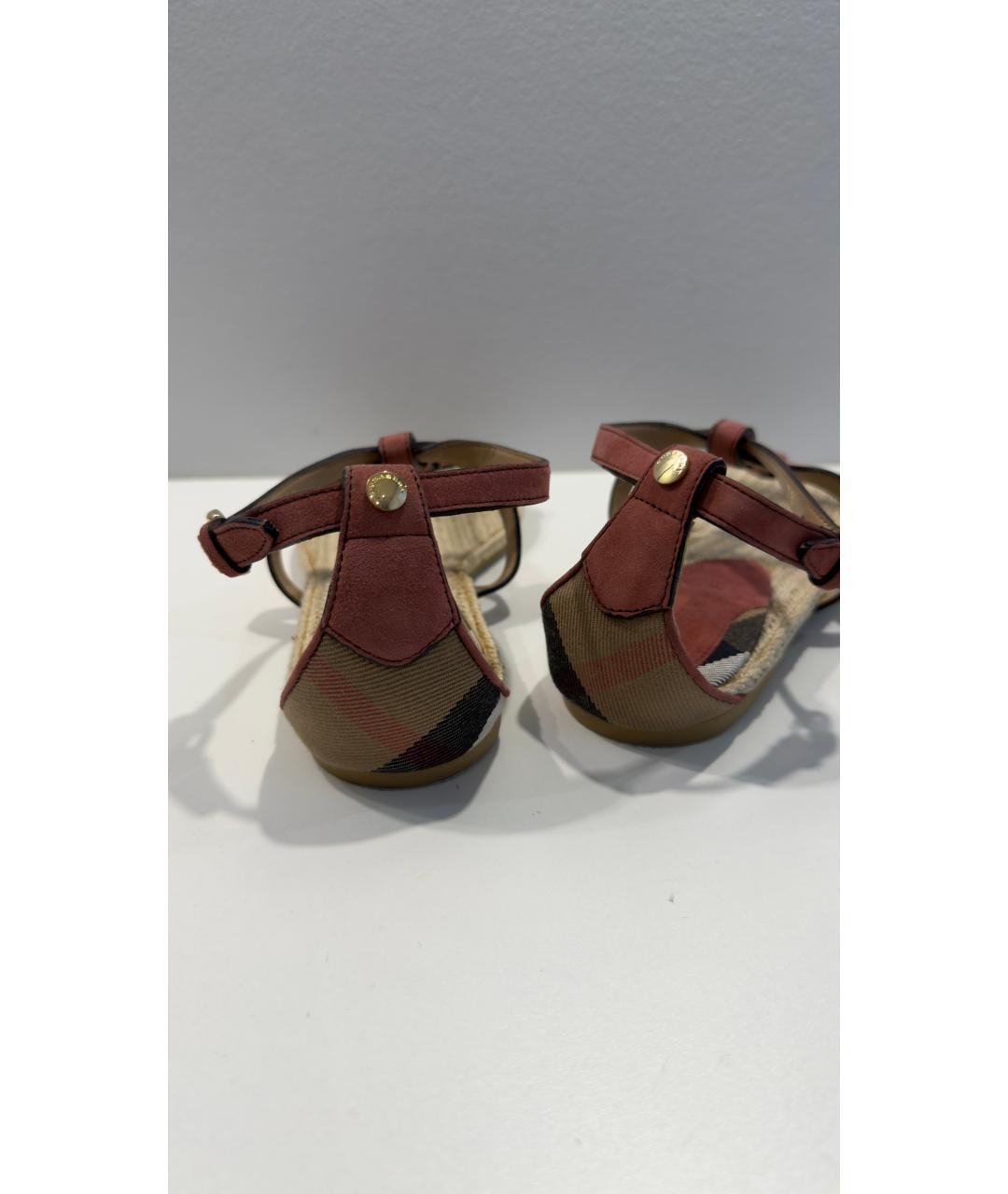 BURBERRY Коричневые кожаные босоножки, фото 4