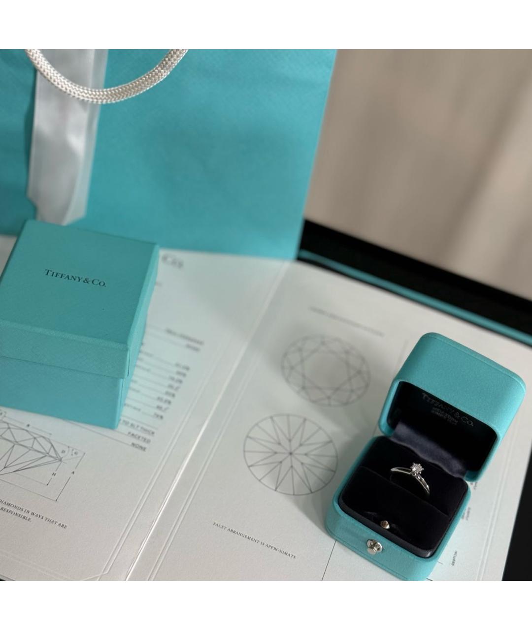 TIFFANY&CO Серебряное платиновое кольцо, фото 2