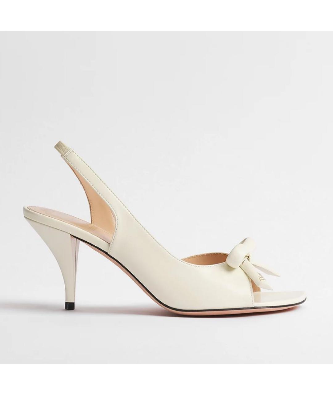 CHRISTIAN DIOR Белые кожаные сандалии, фото 4