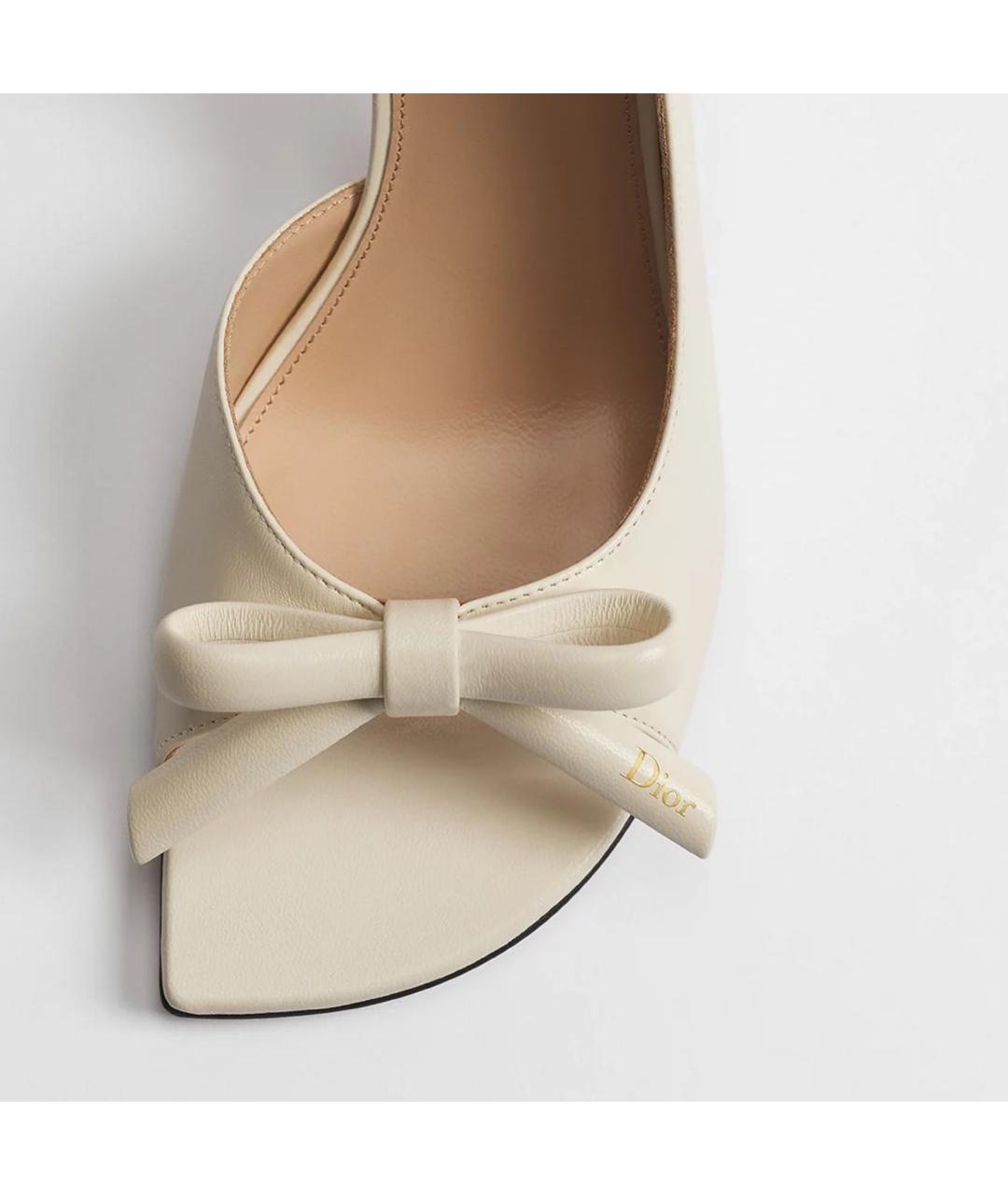 CHRISTIAN DIOR Белые кожаные сандалии, фото 3