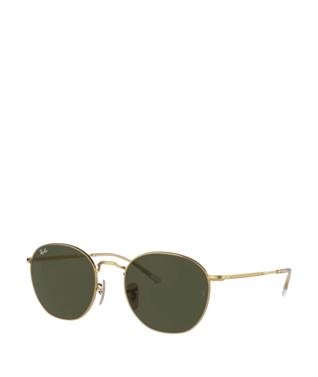 RAY BAN Золотые металлические солнцезащитные очки, фото 1