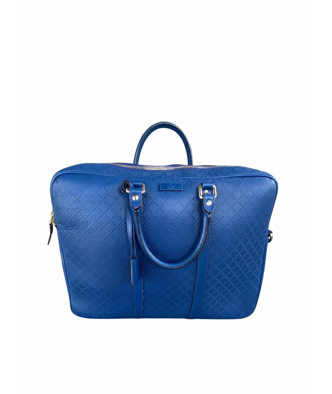 GUCCI Темно-синяя кожаная сумка с короткими ручками, фото 1