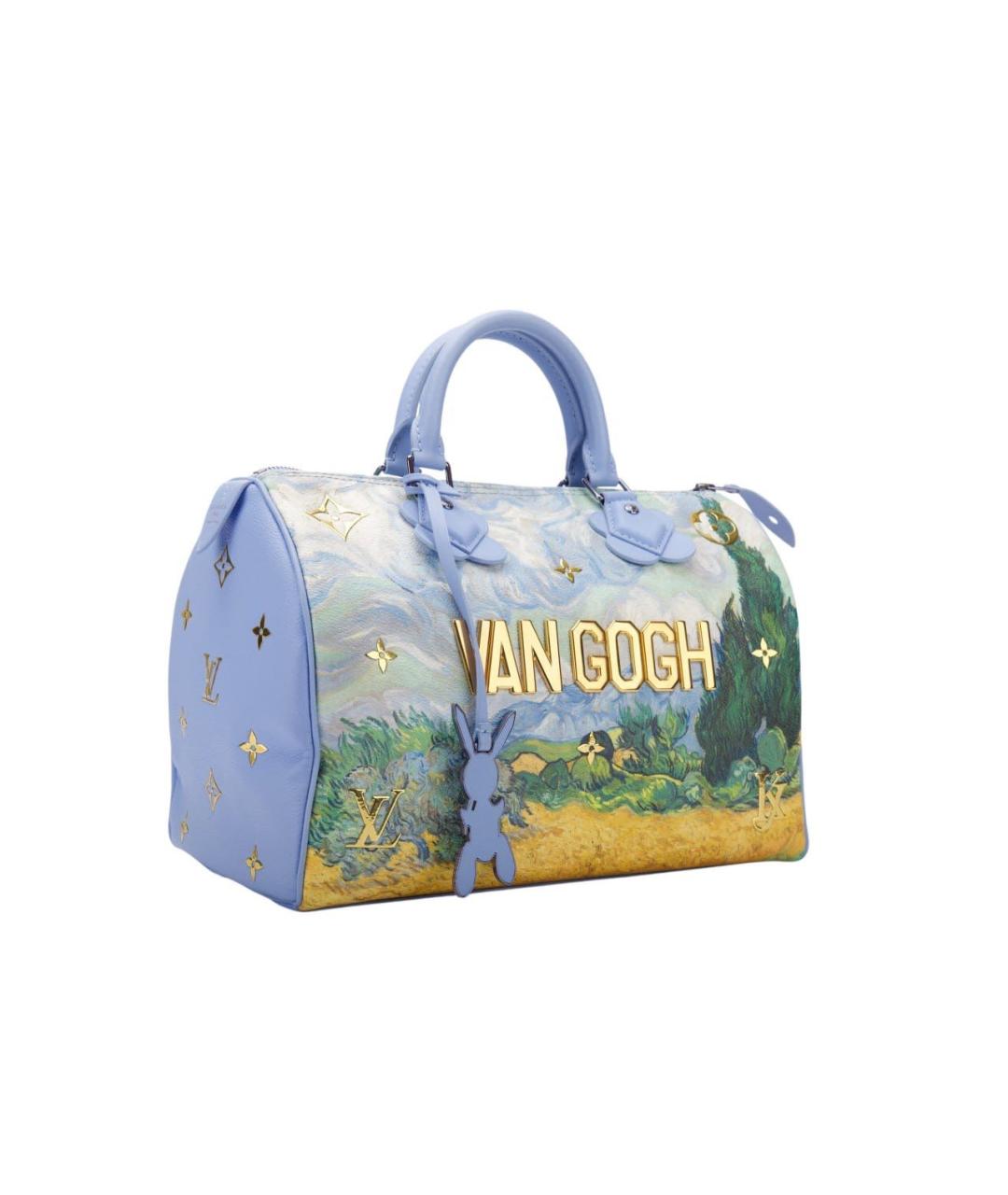LOUIS VUITTON Голубая кожаная сумка тоут, фото 2