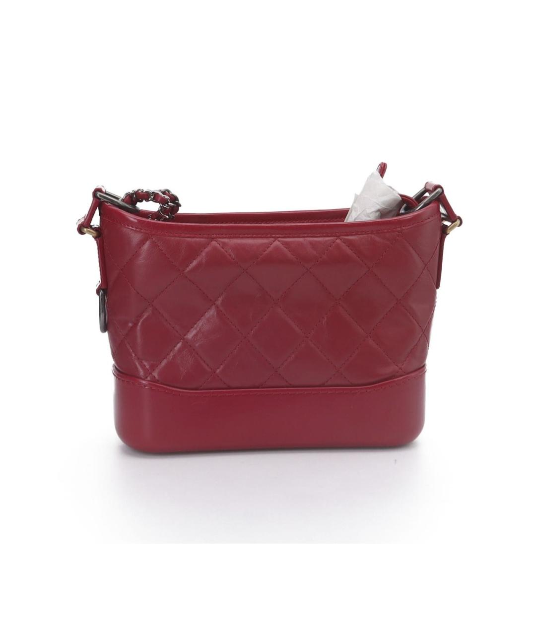 CHANEL Бордовая кожаная сумка через плечо, фото 3