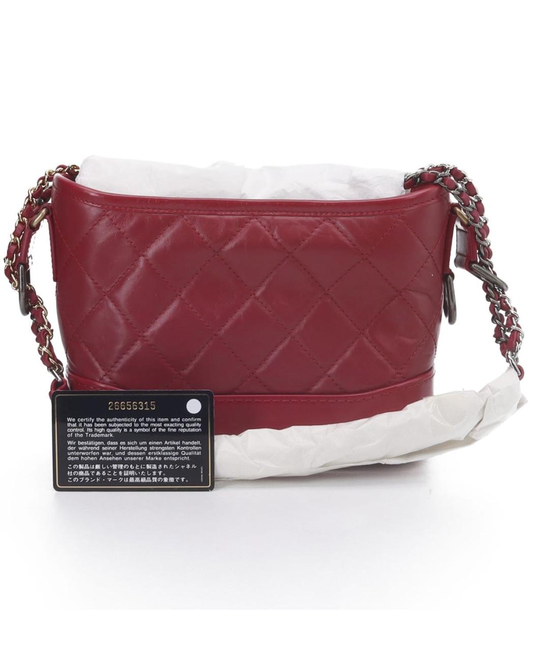 CHANEL Бордовая кожаная сумка через плечо, фото 5