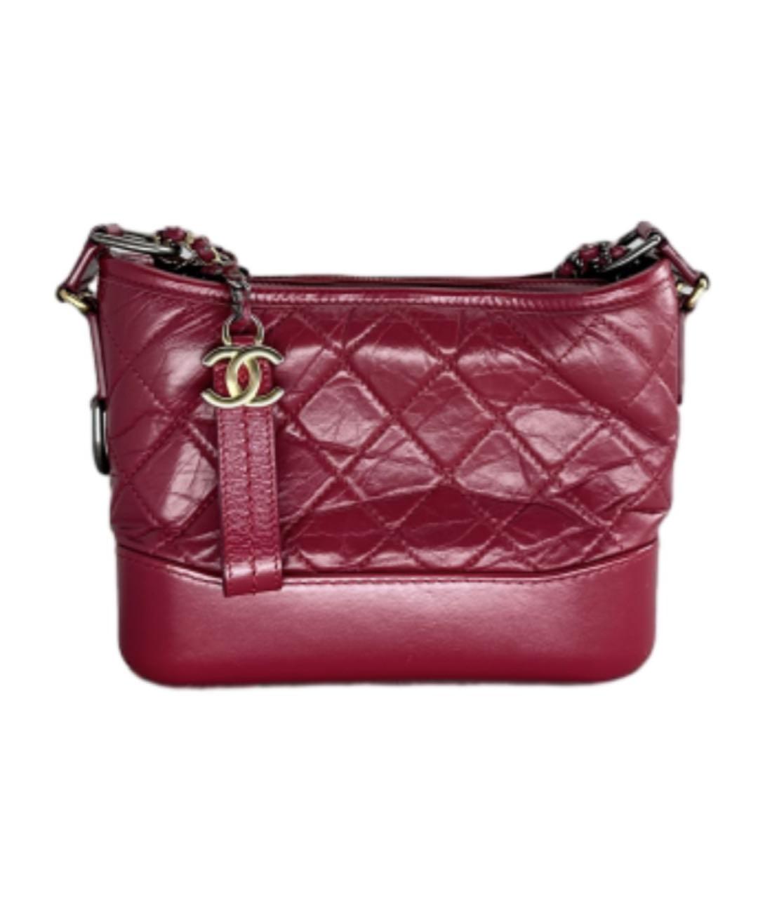 CHANEL Бордовая кожаная сумка через плечо, фото 2