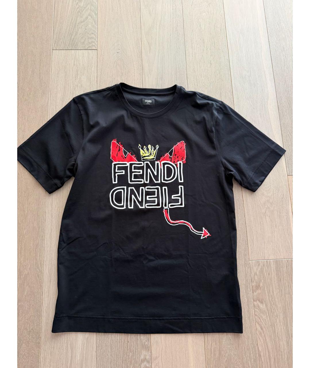 FENDI Черная футболка, фото 3
