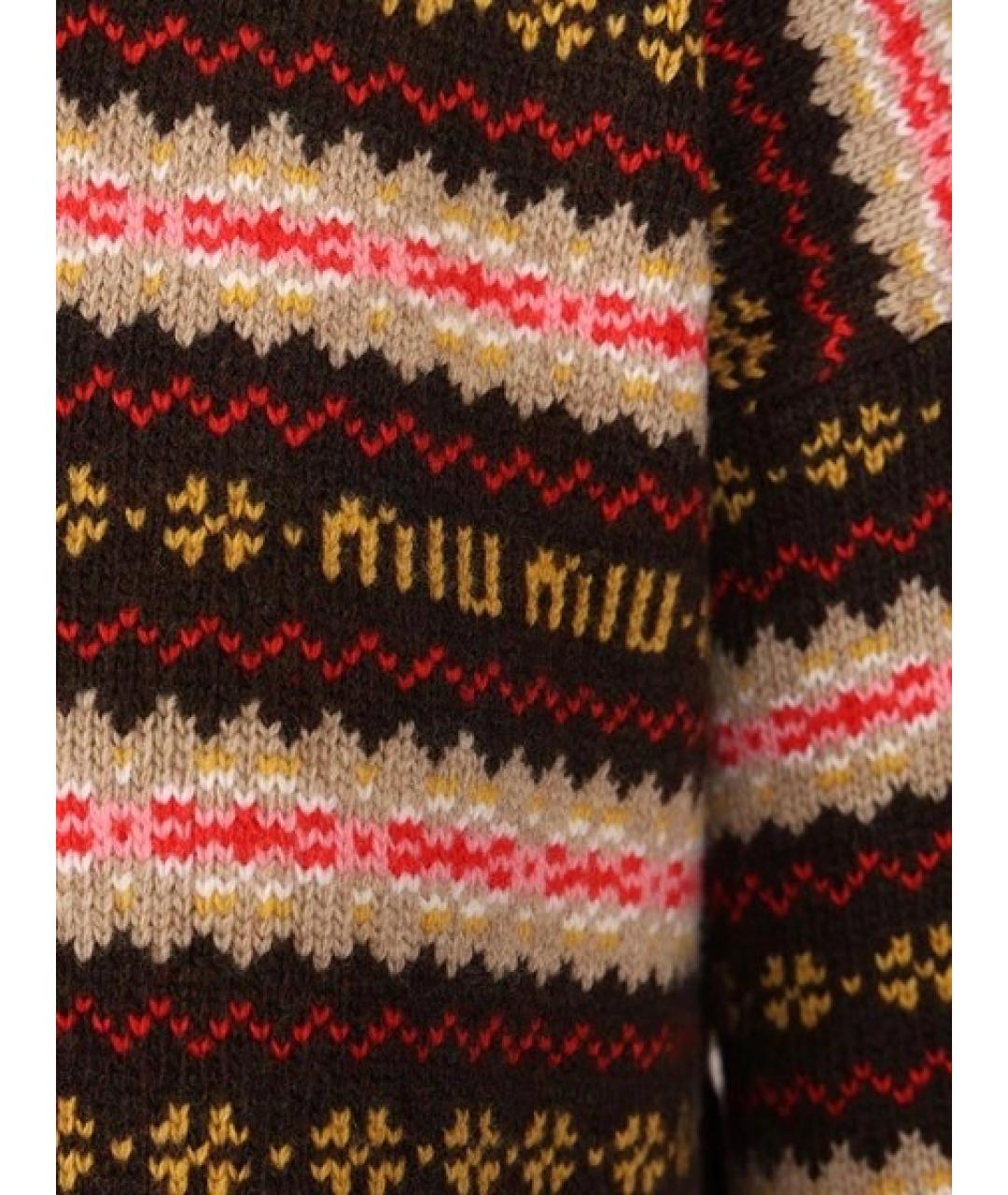MIU MIU Коричневый шерстяной джемпер / свитер, фото 3