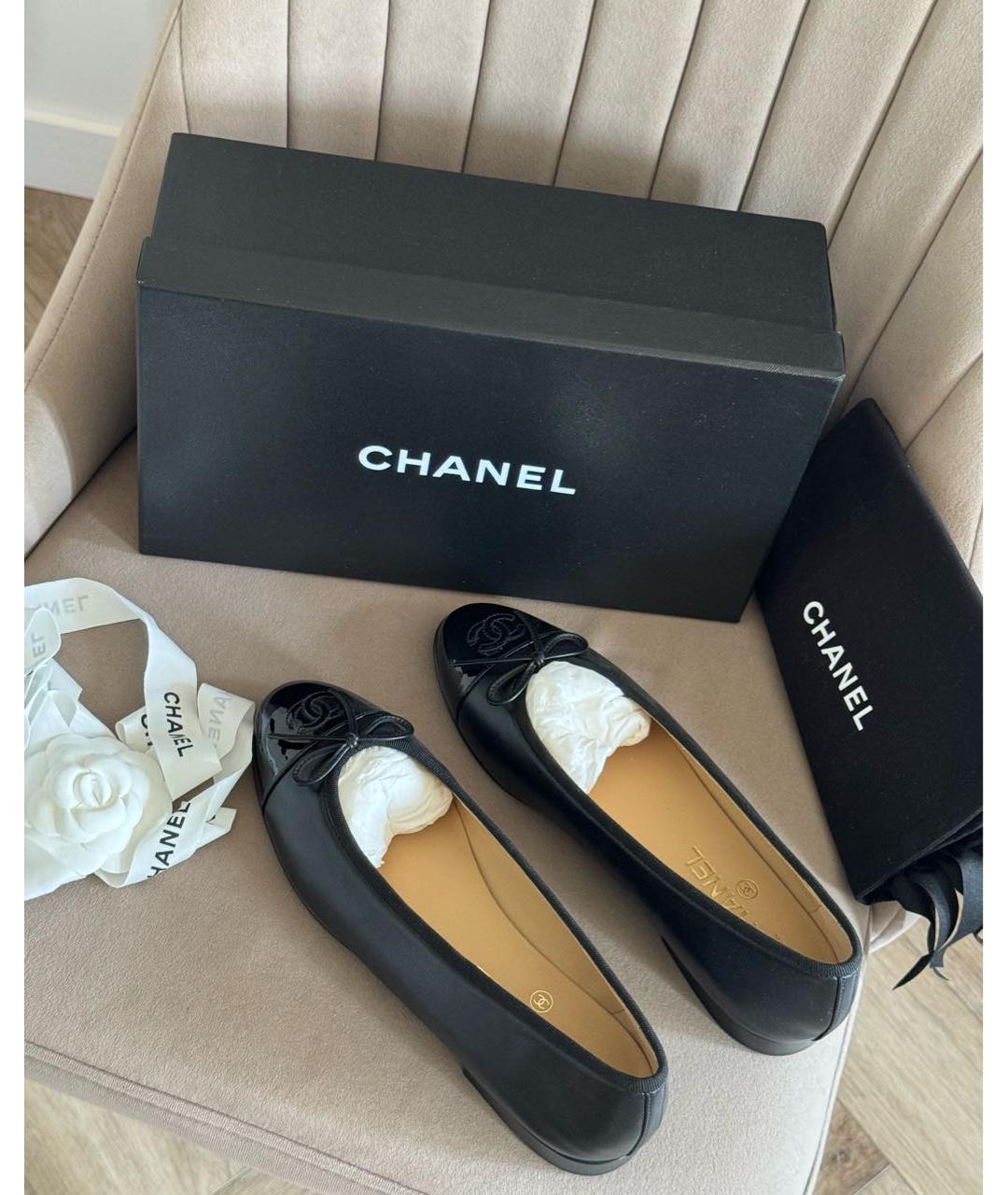 CHANEL Черные кожаные туфли, фото 7