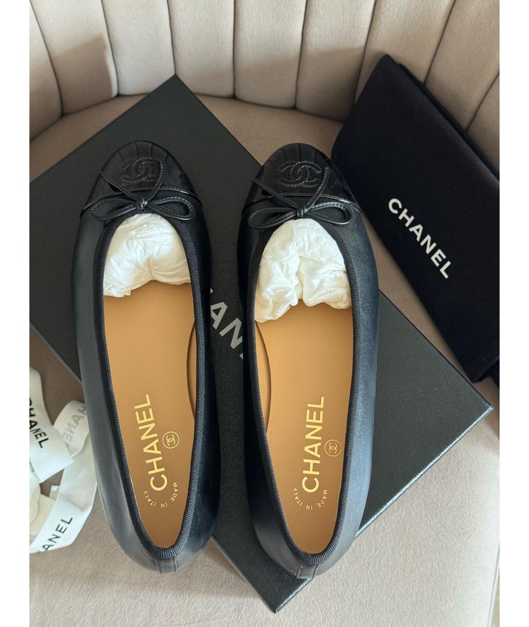 CHANEL Черные кожаные туфли, фото 3