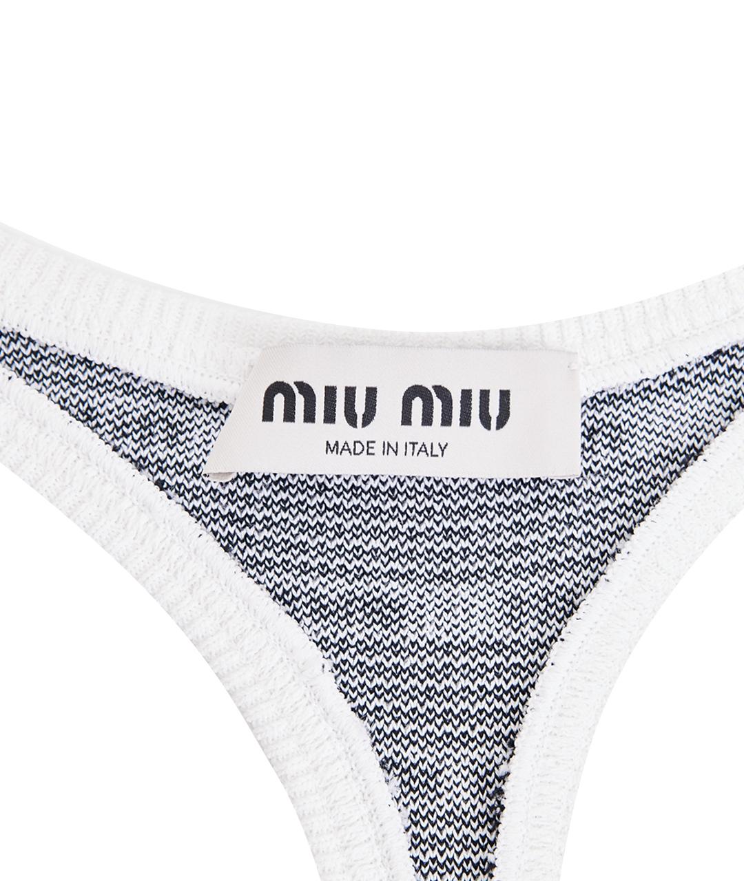 MIU MIU Белая вискозная майка, фото 8