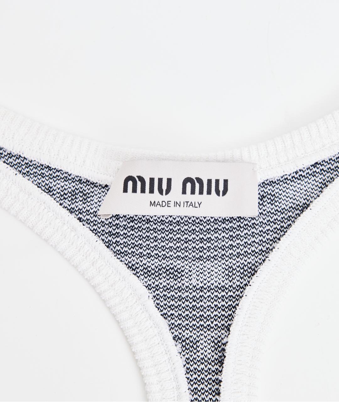 MIU MIU Белая вискозная майка, фото 3