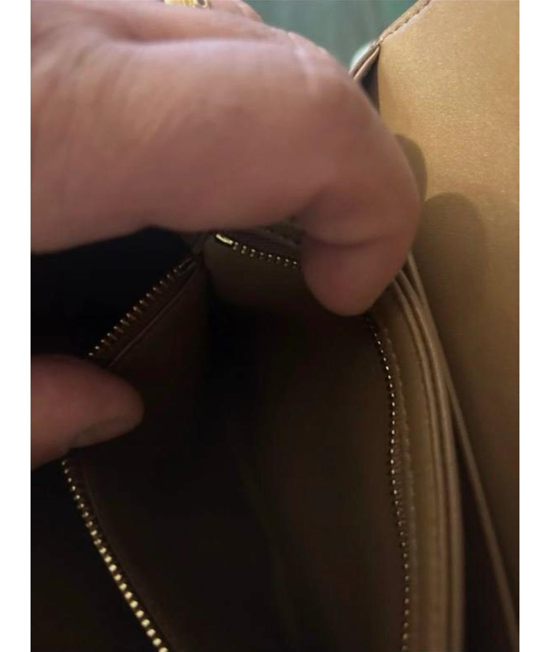 CELINE Коричневая кожаная сумка через плечо, фото 4