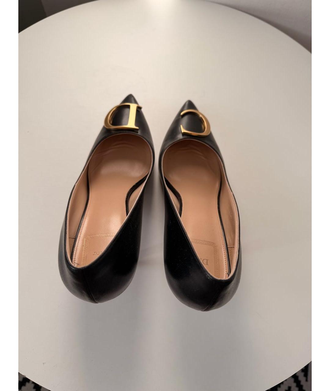 CHRISTIAN DIOR Черные кожаные туфли, фото 3