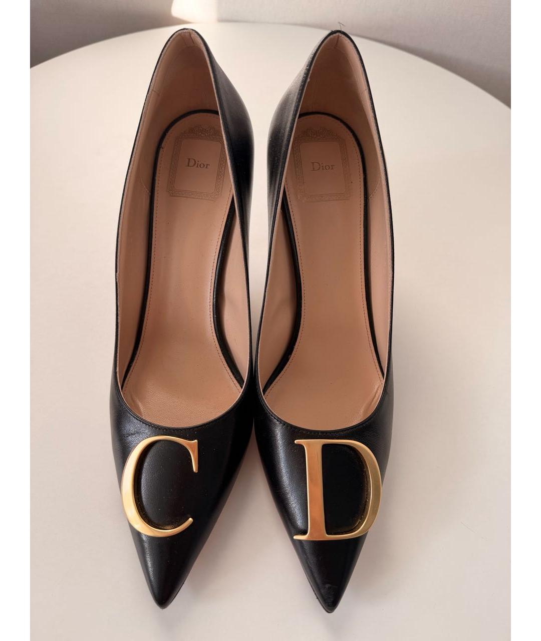 CHRISTIAN DIOR Черные кожаные туфли, фото 2