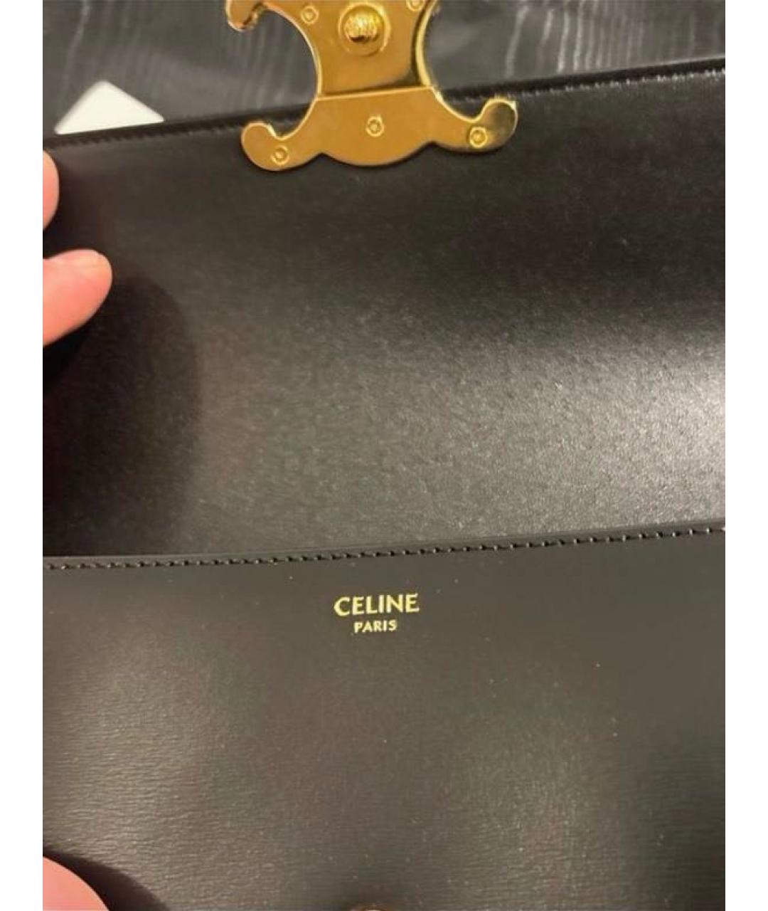 CELINE Черная кожаная сумка через плечо, фото 4