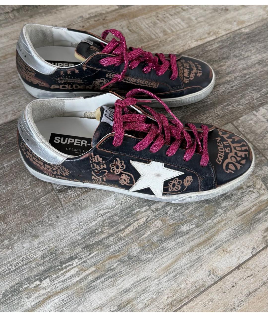 GOLDEN GOOSE Коричневые кожаные кеды, фото 2