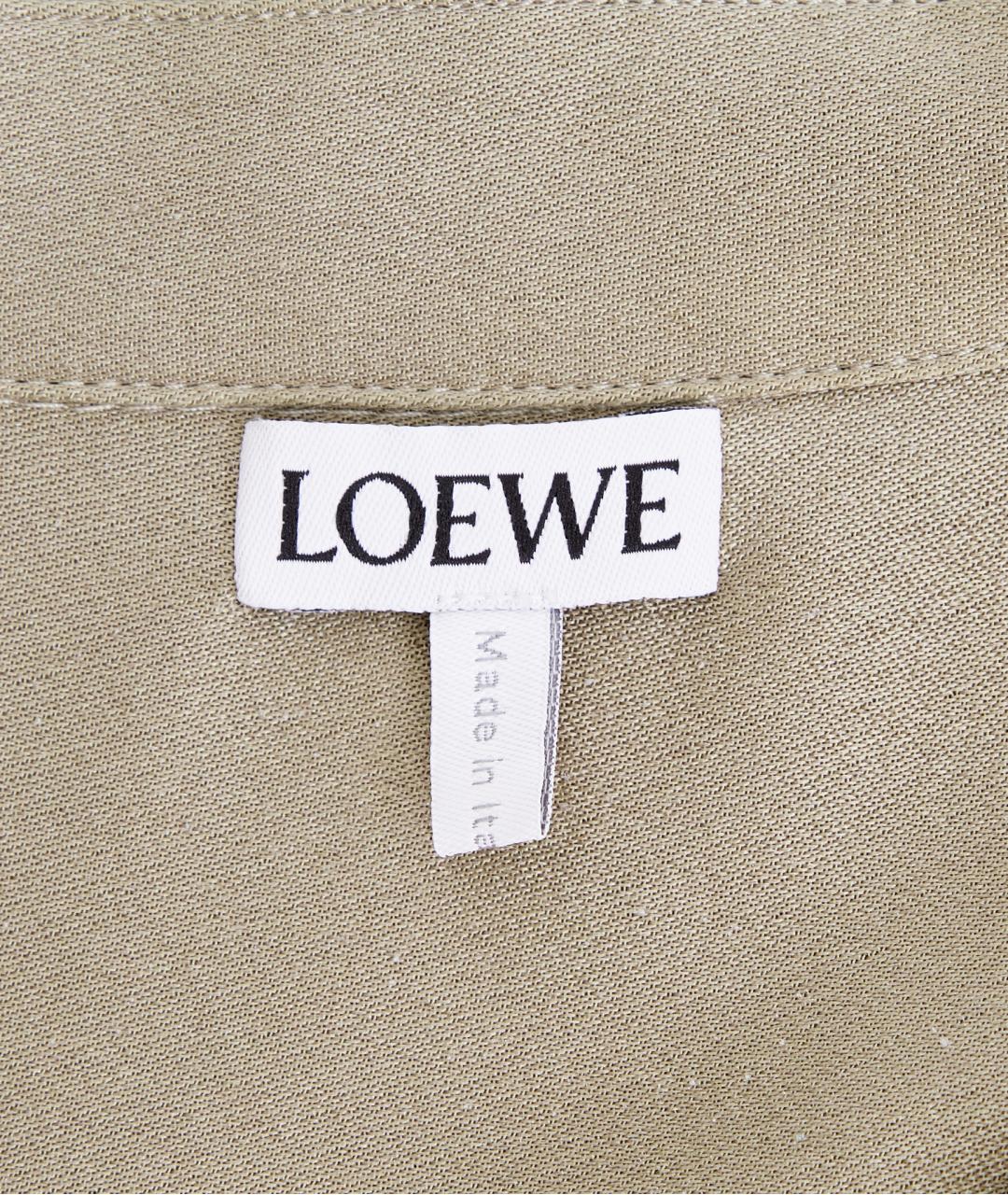 LOEWE Хаки шелковая рубашка, фото 3