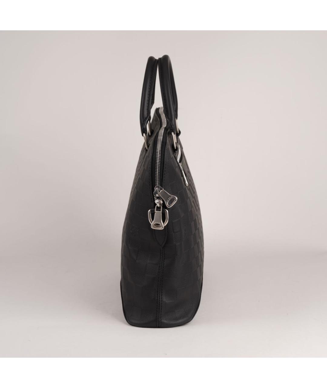 LOUIS VUITTON Черный кожаный портфель, фото 5