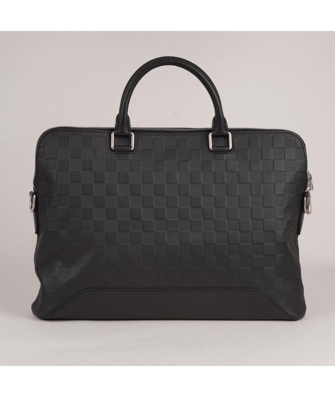 LOUIS VUITTON Черный кожаный портфель, фото 4
