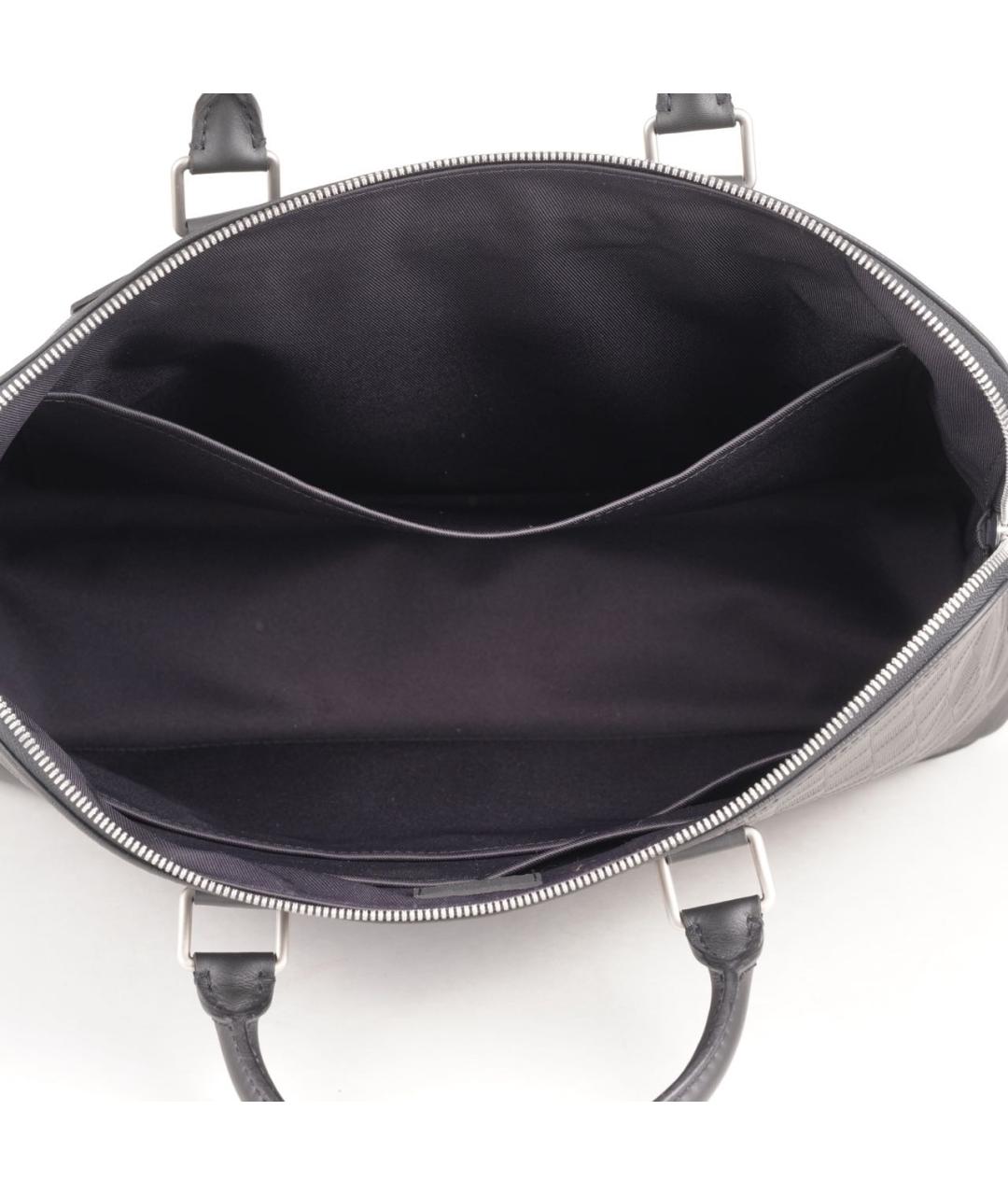 LOUIS VUITTON Черный кожаный портфель, фото 8