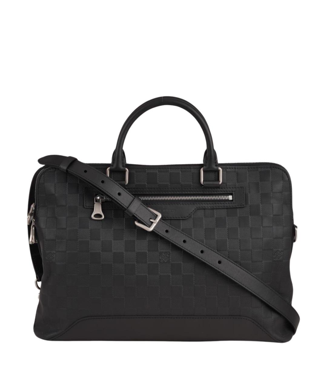 LOUIS VUITTON Черный кожаный портфель, фото 1
