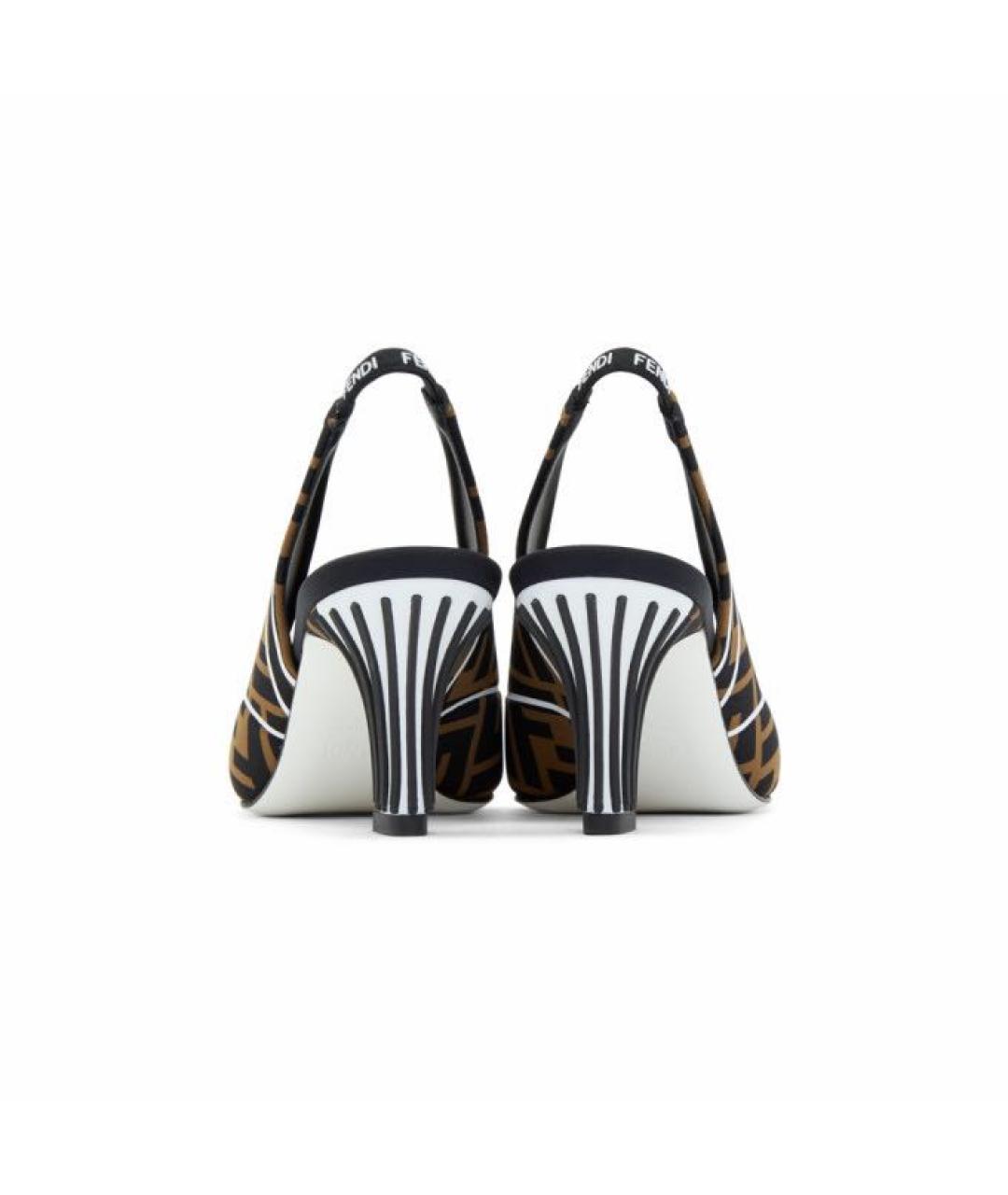 FENDI Коричневые текстильные туфли, фото 4