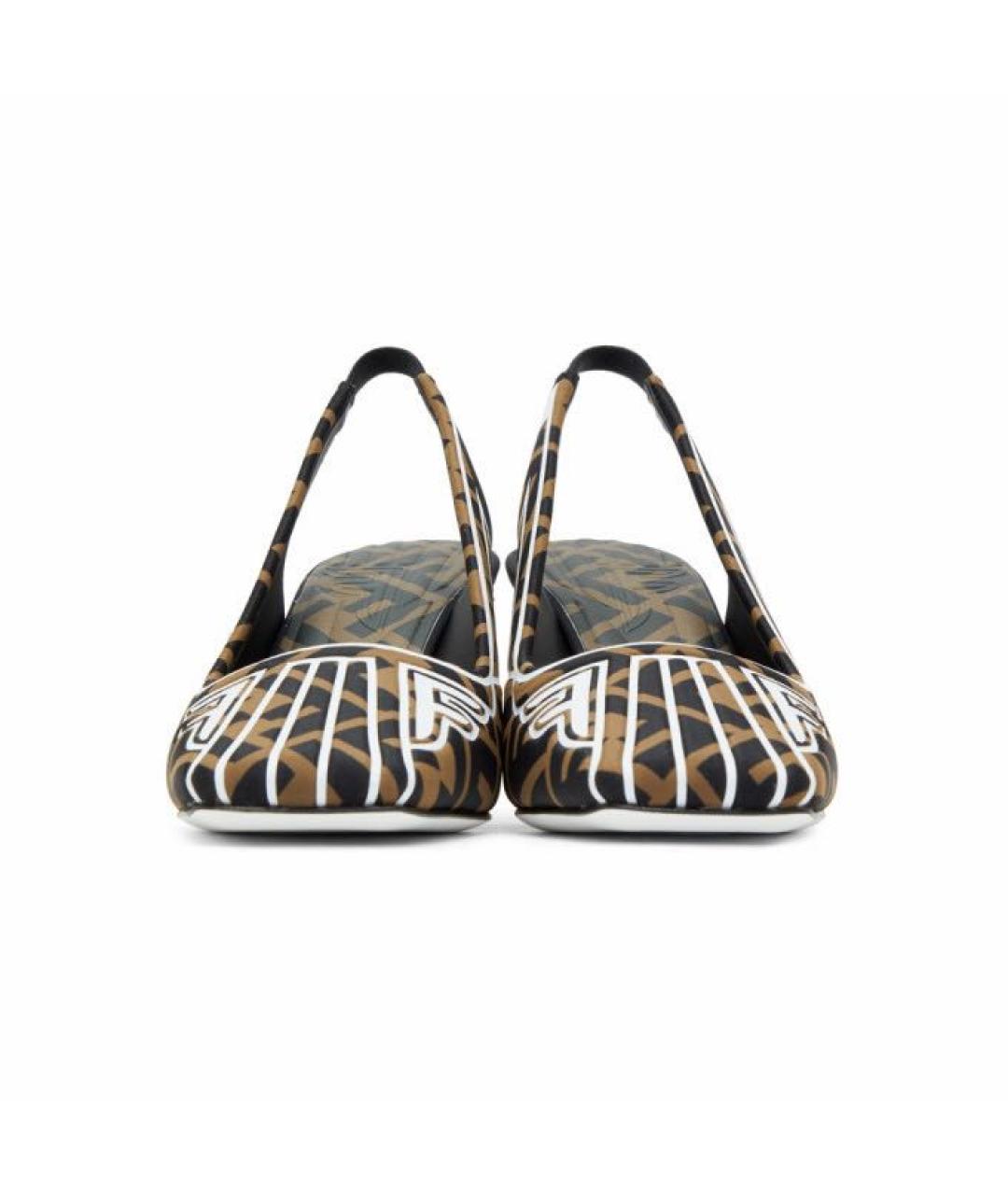 FENDI Коричневые текстильные туфли, фото 2