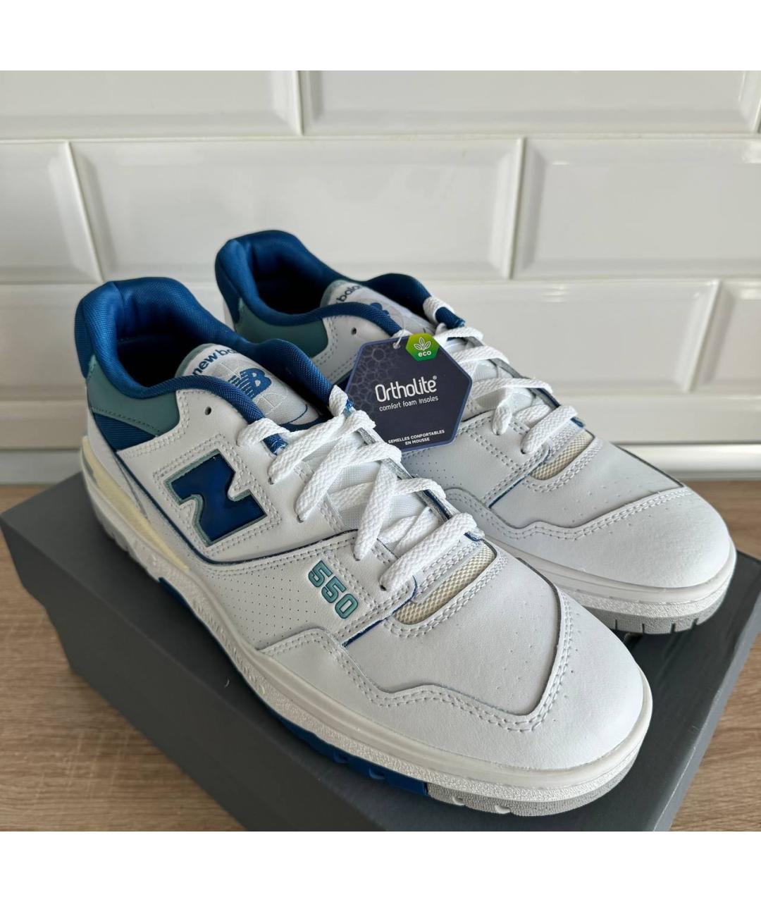 NEW BALANCE Синие кожаные низкие кроссовки / кеды, фото 5