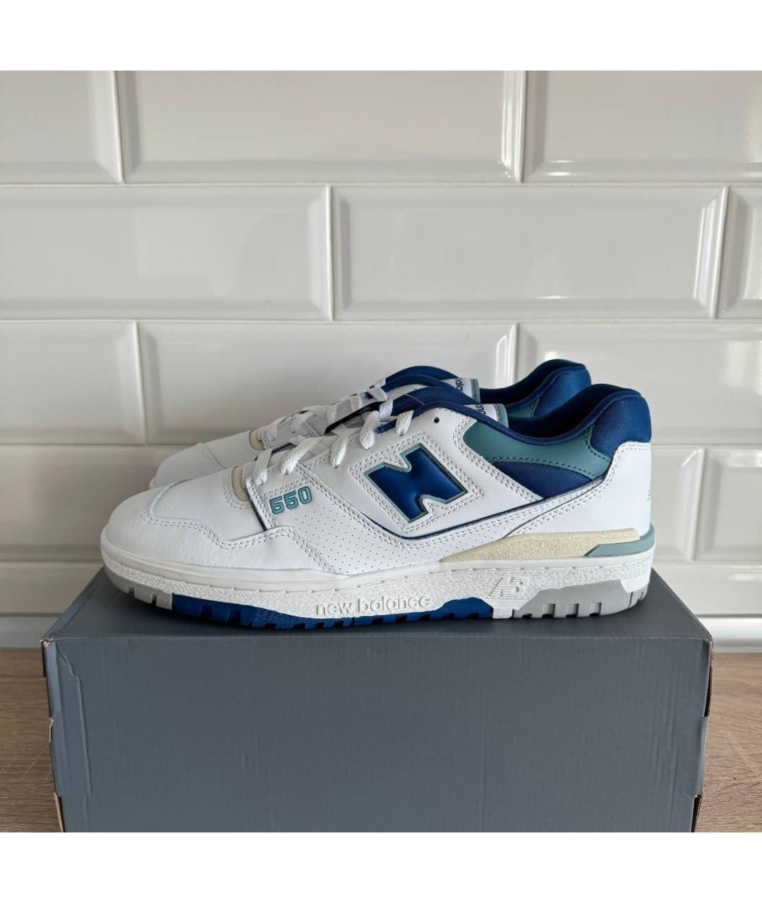 NEW BALANCE Синие кожаные низкие кроссовки / кеды, фото 2