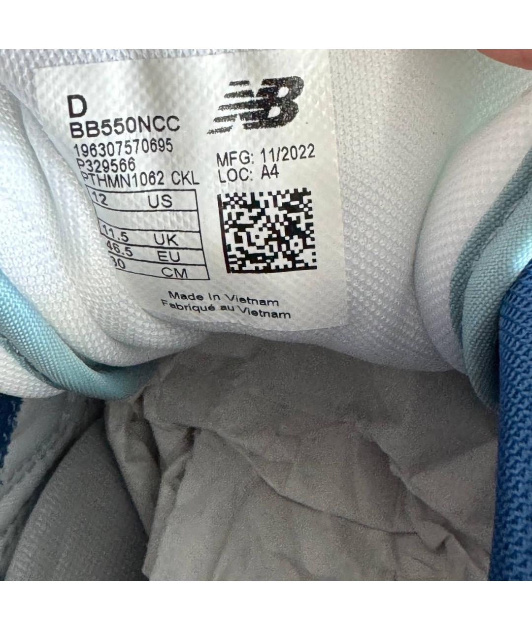 NEW BALANCE Синие кожаные низкие кроссовки / кеды, фото 6