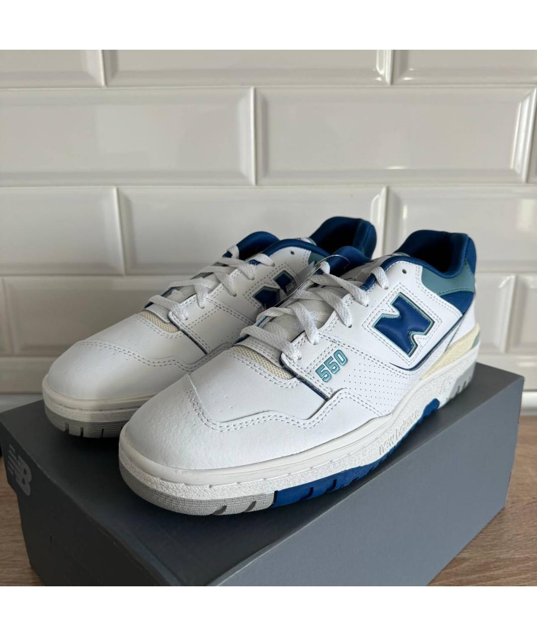 NEW BALANCE Синие кожаные низкие кроссовки / кеды, фото 4