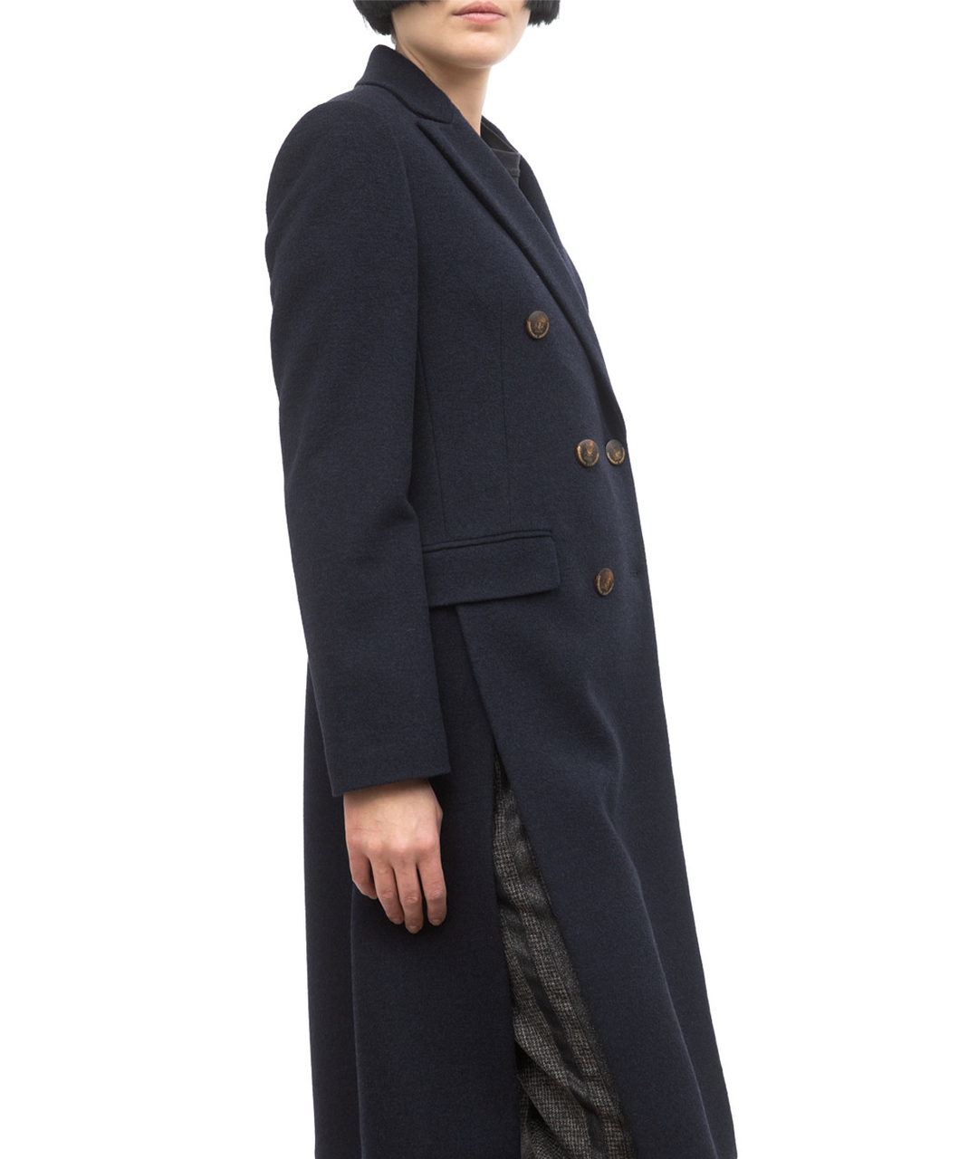 BRUNELLO CUCINELLI Синее шерстяное пальто, фото 2