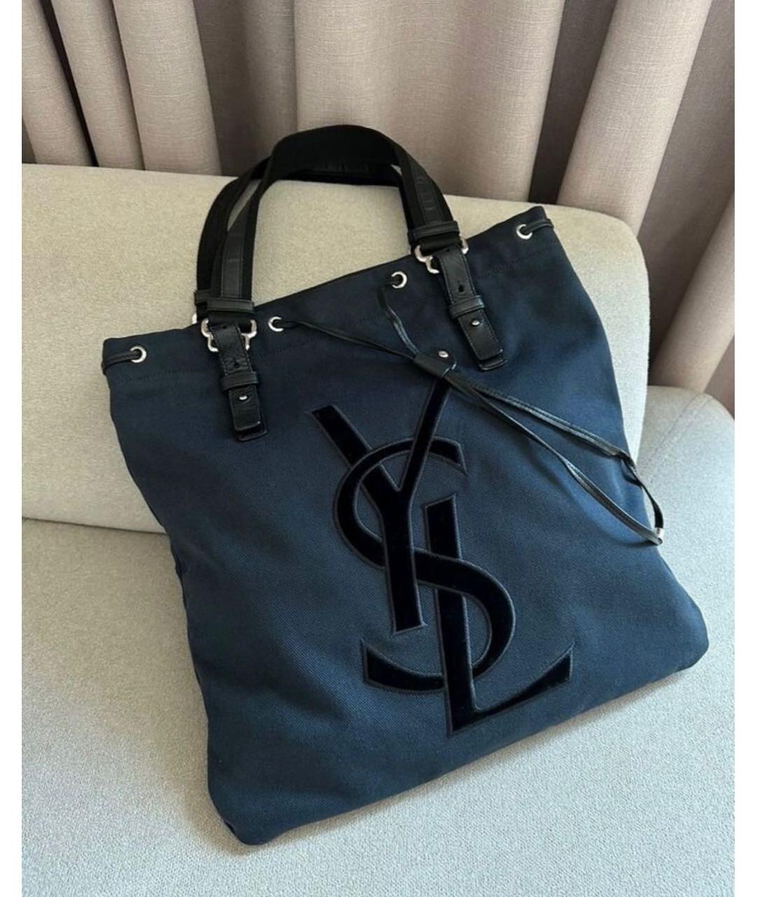 SAINT LAURENT Черная сумка тоут, фото 8