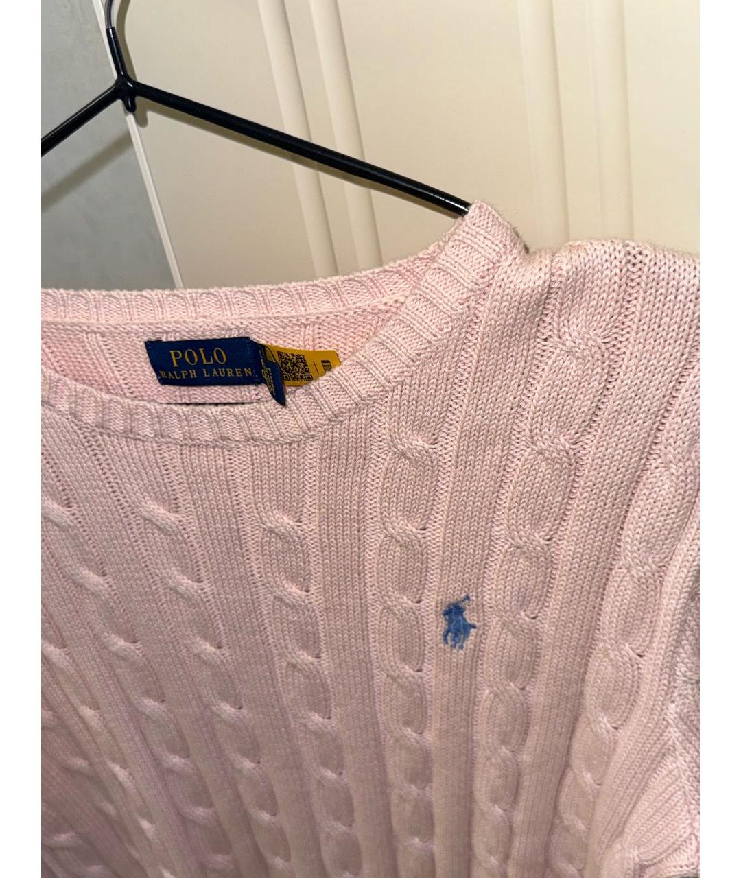 POLO RALPH LAUREN Розовый хлопковый джемпер / свитер, фото 2
