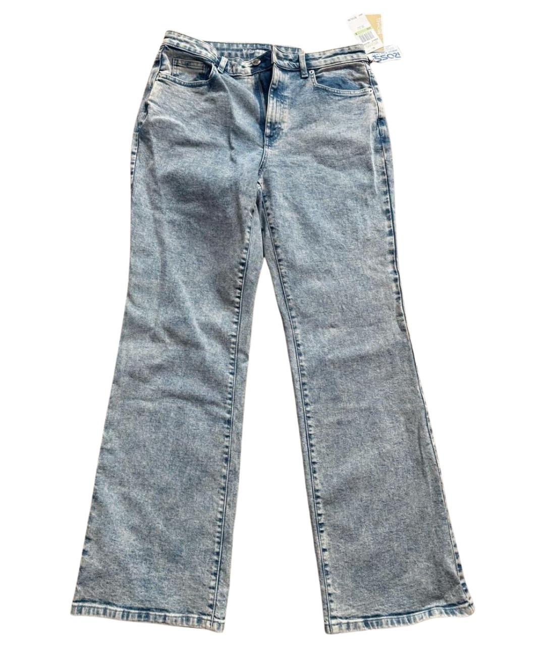 MICHAEL MICHAEL KORS Голубые хлопковые прямые джинсы, фото 1