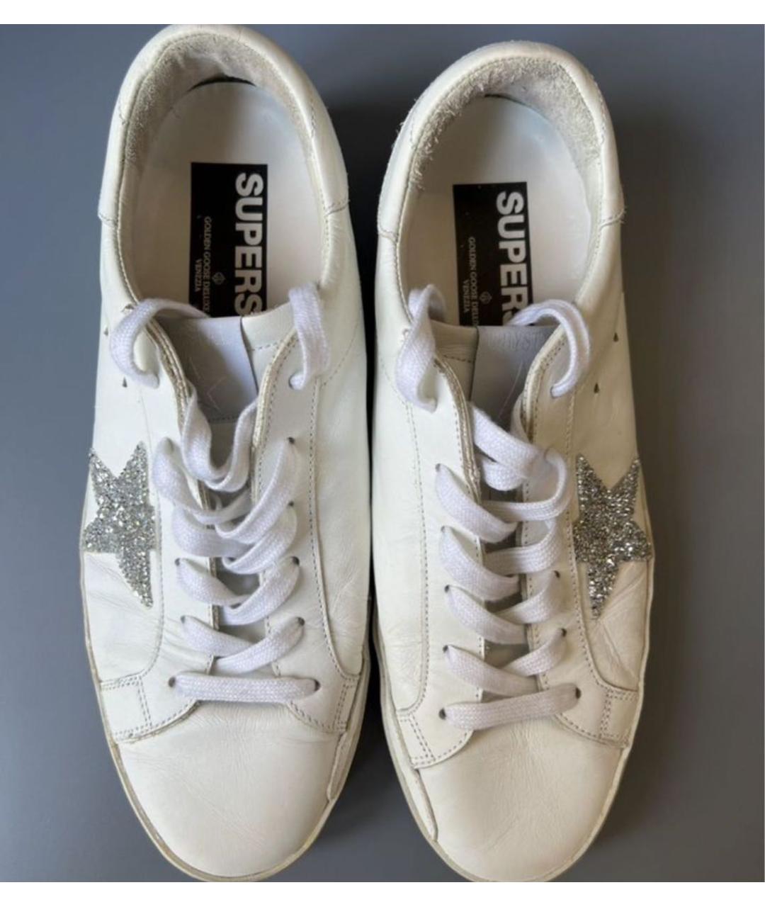 GOLDEN GOOSE Белые кожаные кеды, фото 3
